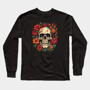 Floral Skull Long Sleeve T-Shirt